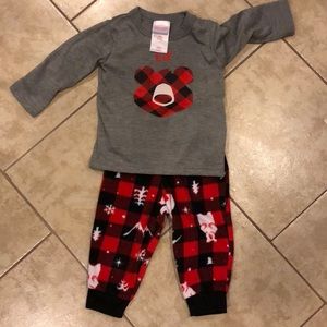 Two piece winter plaid pajamas
